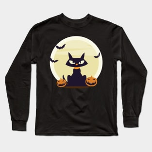 Cool Cat on Halloween! Long Sleeve T-Shirt